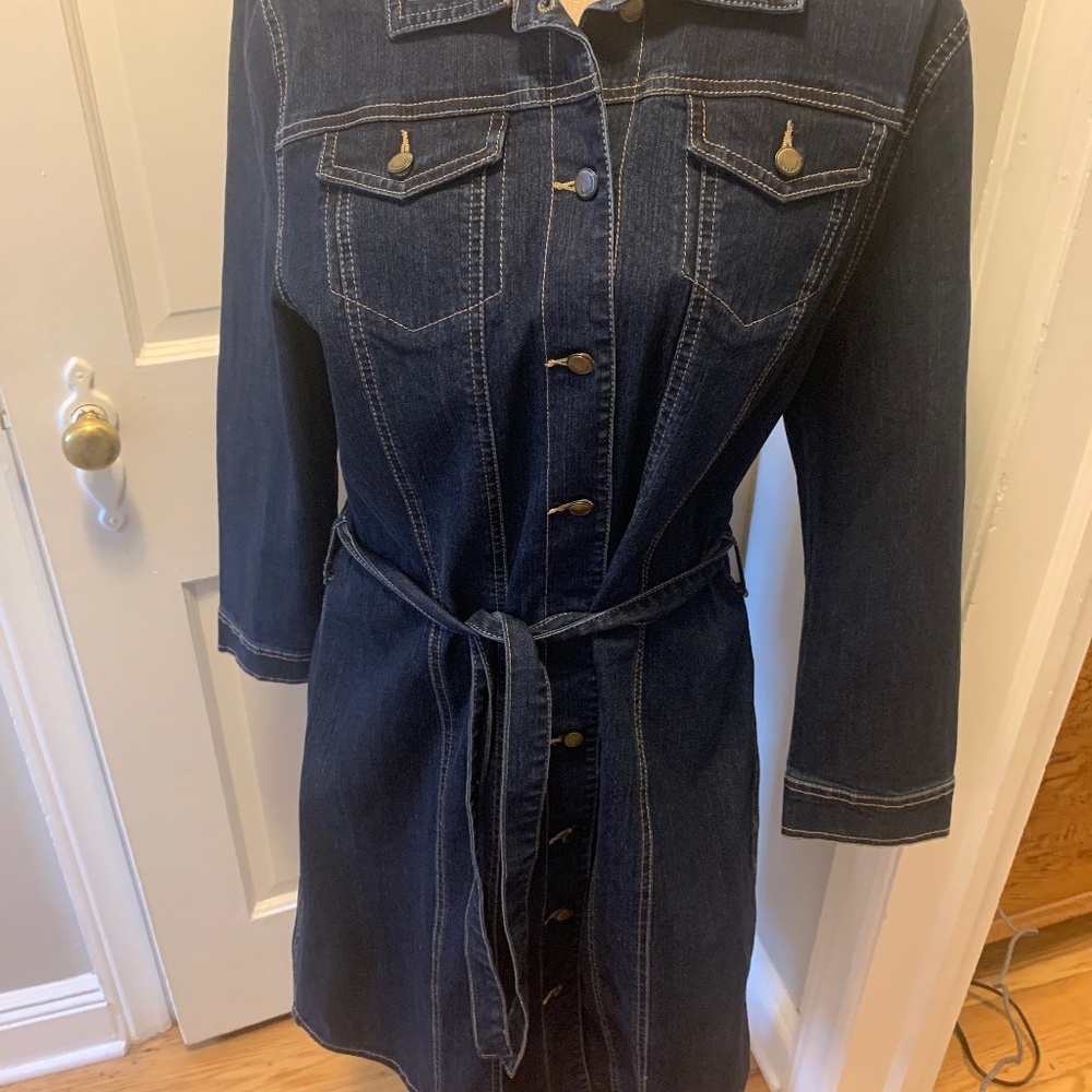 Bandolino denim Jacket - long jacket can be used as dress size L